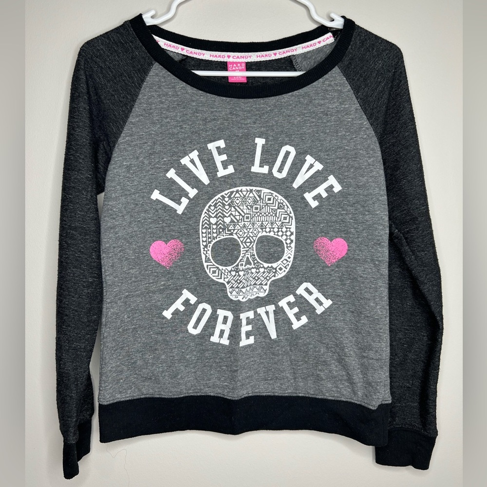 Hard Candy. Live, love, forever. Size small (3-5). Sugar skull & hearts!